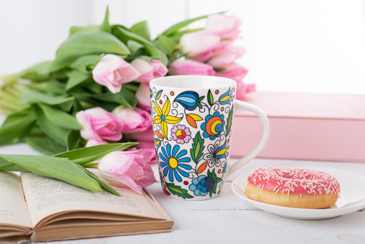 mug janek kashubian pattern with flowers