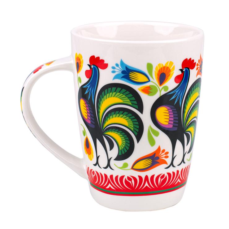 tall mug jacek with Lowicz roosters