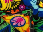 black blanket decorated with traditional flowers from lowicz's cutout