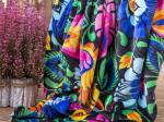 black blanket with polish folk lowicz flowers