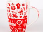 tall mug decorated with symbols of Poland