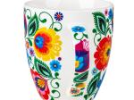 big folk mug Stefan white lowicz pattern