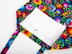 zipped pocket sewn into the inside of the black lowicz flowers folk cotton bag