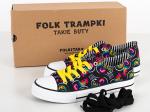 folk roosters sneakers with yellow laces