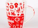 tall mug decorated with symbols of Poland