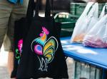 black folk cotton bag with one lowicz rooster