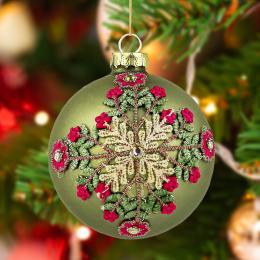 Bombka Rozeta matowa - zielona