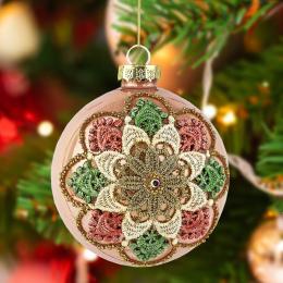 Bombka Rozeta perłowa - różowa