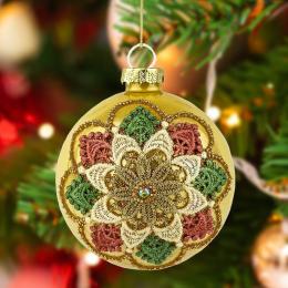 Bombka Rozeta perłowa - złota