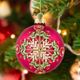 Bombka Rozeta matowa - fuksja