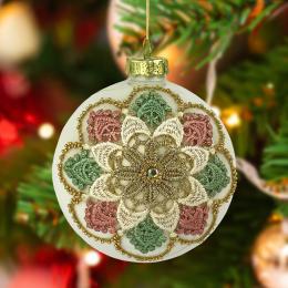 Bombka Rozeta perłowa - biała