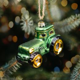 Bombka retro - Traktor zielony