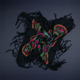 Chusta ludowa 70x70 cm - czarna