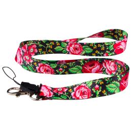 Smycz do kluczy 2cm - góralska czarna
