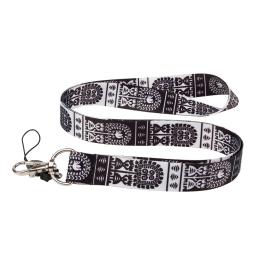 Lanyard FOLK - Kurpie black 2 cm