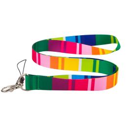 Smycz do kluczy FOLK - łowicki pasiak 2 cm