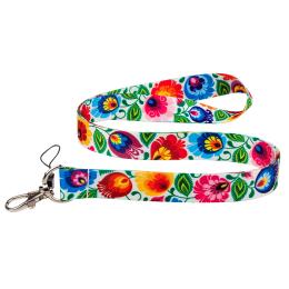 Smycz do kluczy 2 cm - łowicka biała