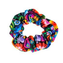 Gumka do włosów/Scrunchie - łowicka czarna