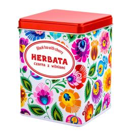 Herbata czarna z wiśniami w puszce - łowicka biała