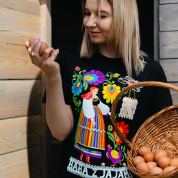 Koszulka damska czarna - Baba z jajami