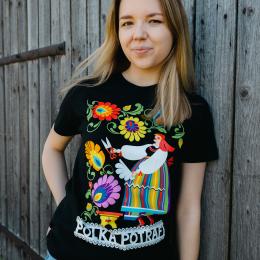 Koszulka damska czarna - Polka potrafi