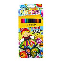 Kredki ołówkowe 12 sztuk - łowickie