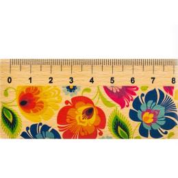 Linijka drewniana - 20 cm - łowicka