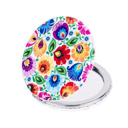Pocket mirror - white Lowicz pattern