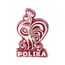 Magnes ceramiczny - Kogucik łowicki czerwony