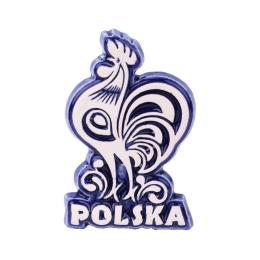 Magnes ceramiczny - Kogucik łowicki granatowy