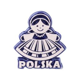 Magnes ceramiczny - Łowiczanka granatowa