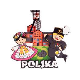 Magnes drewniany 2D - Para górnośląska