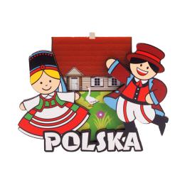 Magnes drewniany 2D - Para kurpiowska