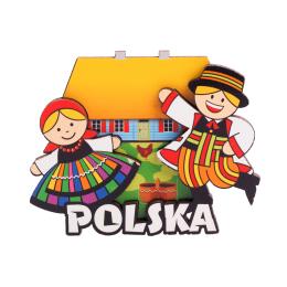 Magnes drewniany 2D - Para łowicka