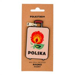 Magnes PVC walizka - kwiatek łowicki