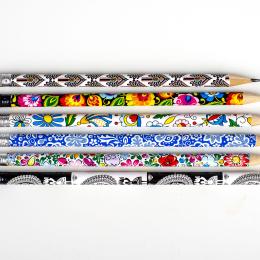 Pencils with an eraser - set of 6 - Polish folk motifs