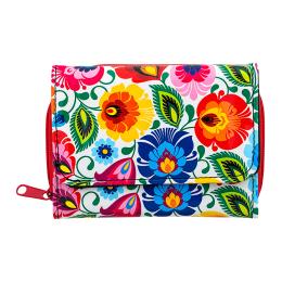 Small wallet - white Lowicz pattern