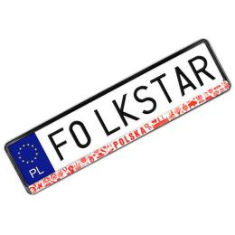 Nakładka na tablicę rejestracyjną - POLSKA symbole biała
