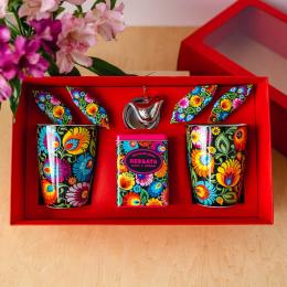 Zestaw prezentowy  "Zawsze razem" - łowicki czarny