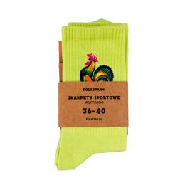 Skarpetki długie zielone - Kogut łowicki