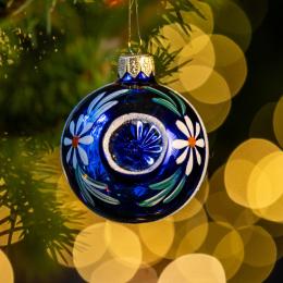 Bombka retro - reflektor 6cm niebieski