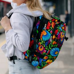 Plecak podróżny - łowicki czarny