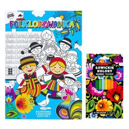 Zestaw Folklorowanka zeszyt 1 + kredki grube