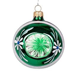 Bombka retro - reflektor 8 cm zielony