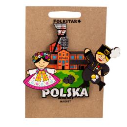 Magnes drewniany ruchomy - para górnośląska