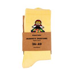 Skarpetki długie żółte - Łowiczanka