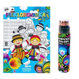 Zestaw Folklorowanka zeszyt 1 + kredki w tubie