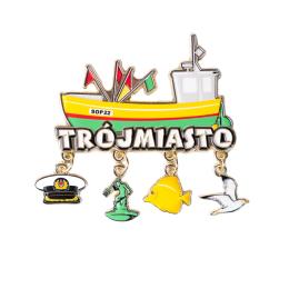 Magnes z zawieszkami - Trójmiasto kuter