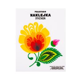 Naklejka - Kwiatek łowicki żółty