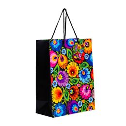 Torebka ozdobna – łowicka czarna | L